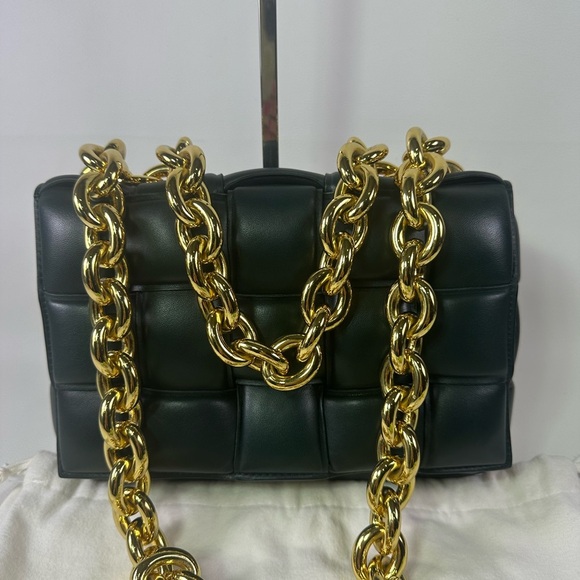 NEW Bottega Veneta Cassette Chain Bag Padded Maxi Intrecciato Leather Inkwell - Picture 3 of 16